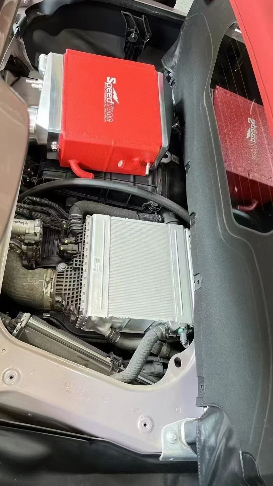 Installed in the 718 engine bay — direct factory replacement